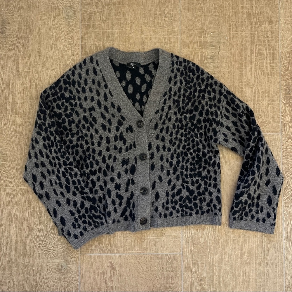 SOLD- Rails Gray and Black Leopard Cardigan